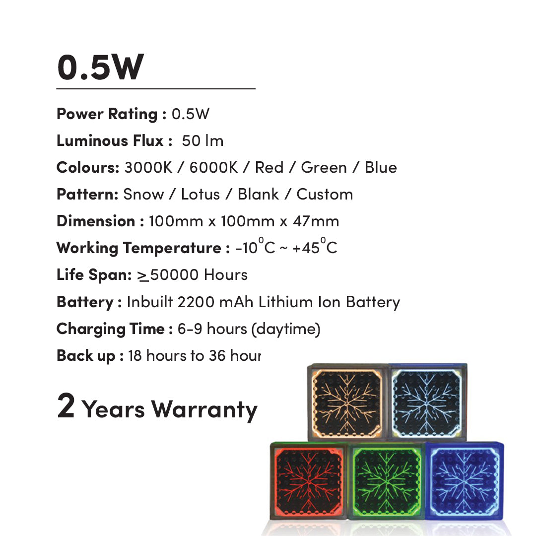 Solar LED Light Interlock Brick